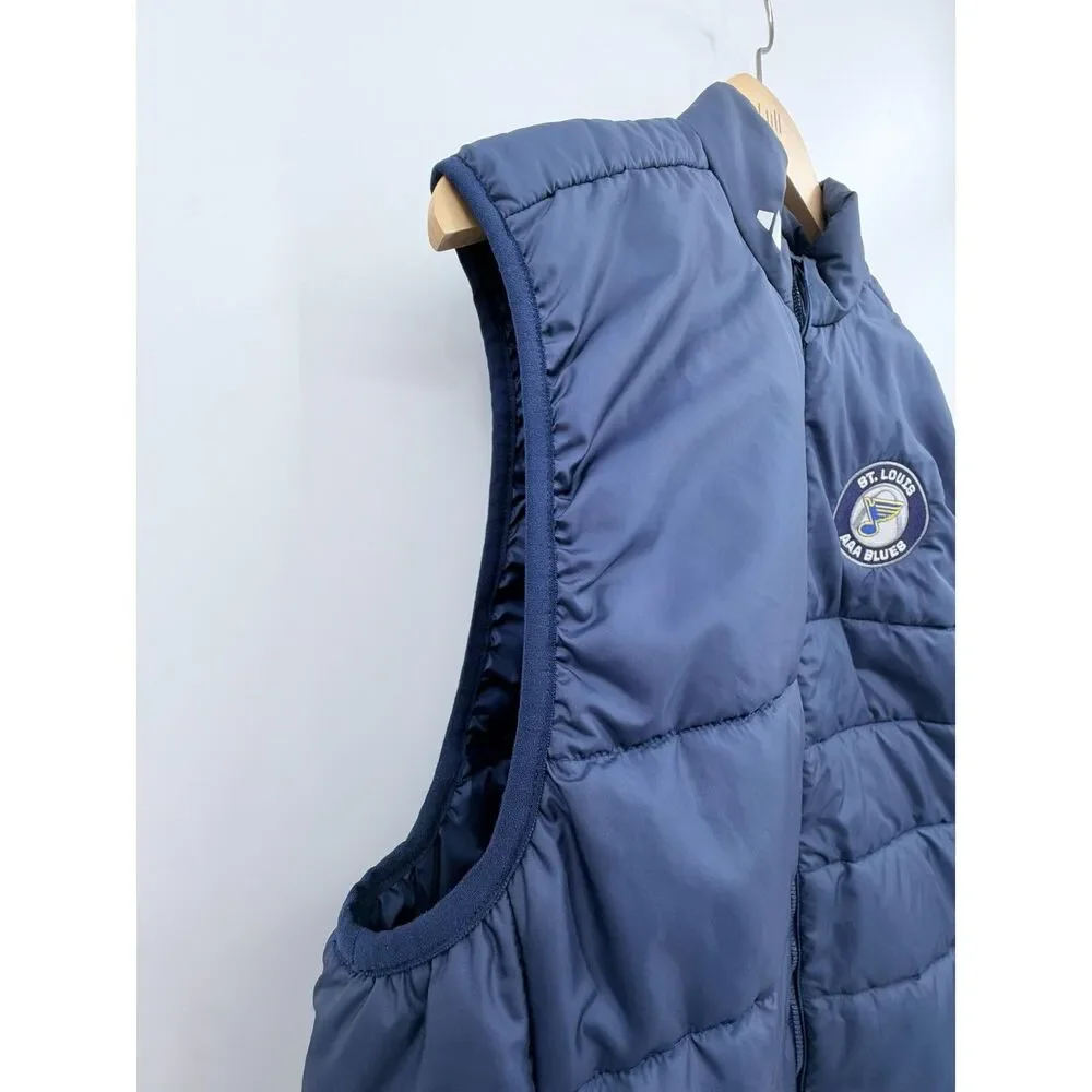 Adidas St Louis AAA Blues Puffer Vest Navy Hockey Layering Medium Men